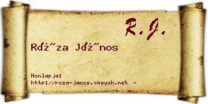 Róza János névjegykártya