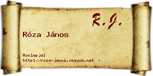 Róza János névjegykártya